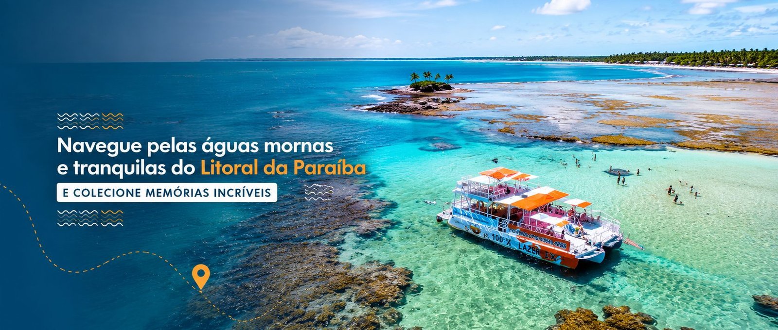 Navegue pelas águas mornas e tranquilas do litoral da Paraíba e colecione memórias incríveis — catamarãs nas piscinas naturais.